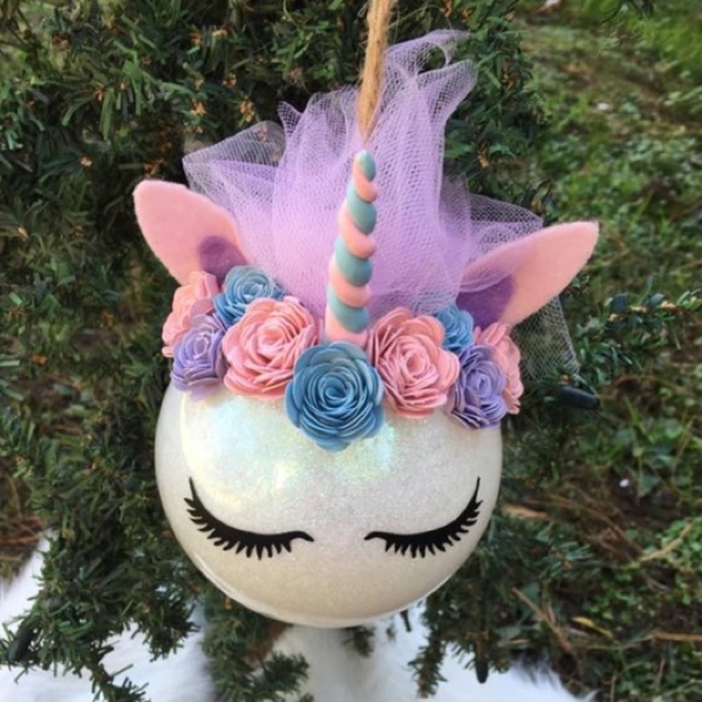 Start thinking Christmas! Custom Unicorn Ornaments